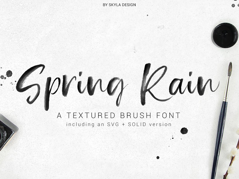 Download SpringRain SVG watercolor brush font by Fonts Collection ...