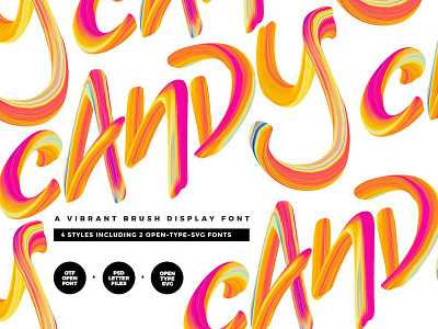Candy Display Script + SVG blogger brush calligraphy candy candy display script color color font hand brushed hipster logo svg font trendy