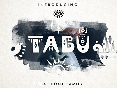 Tabu - Tribal Font Family - FREE Download decor decorative display family font free download letter logo symbol tribal tribal font family typeface