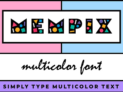 Mempix Multicolor Font - FREE Download color colour font fontself free download mempix multicolor font modern multi color multicolor multicolour pop art trendy