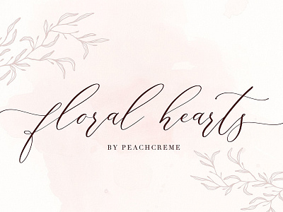 Floral Hearts-Luxury Script Font beautiful font calligraphy font elegant font font logo font luxury modern calligraphy script script font stylish font wedding font wedding invitation