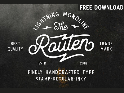 Routen Lightning Monoline - FREE Download classic font design font family monoline opentype retro retro font rough stamp typeface unique font vintage