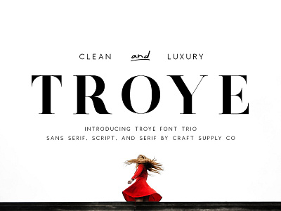 Troye Font Trio - Clean & Luxury bold clean design elegant font trio heavy luxury modern sans script troye font trio typeface