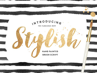 Stylish Brush with Bonus branding brush brush font brush script feminine gold hand brushed font hand lettered hand painted logo watercolor watercolor font