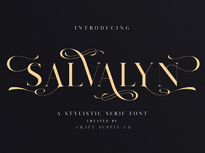 Salvalyn - Stylistic Serif Font branding calligraphy elegant feminine font fonts collection lettering logo modern modern calligraphy script serif serif font signature stylish stylistic stylistic serif font typeface typography wedding