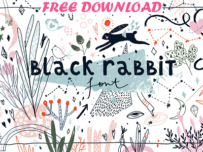 FREE Download - Black Rabbit | Font branding brush display elegant font fontself free free download free downloads hand drawn lettering logo magic modern script font spring summer tale typeface typography