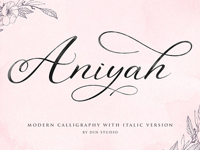 Aniyah Script - Modern Calligraphy branding calligraphy elegant feminine font fonts collection handwritten lettering logo logotype modern modern calligraphy modern calligraphy font script script font signature stylish typeface typography wedding