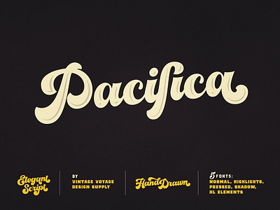 VVDS Pacifica american american branding bold bold script branding decorative elegant font fonts collection hand lettered hand lettered font lettering logo modern retro script script font typeface typography vintage