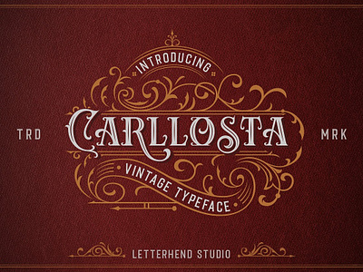 Carllosta - Layered Font (+EXTRAS) branding classic classical font flourish font label layered font line logo luxury old school font ornament shadow typeface vector victorian victorian font victorian style font vintage vintage typeface