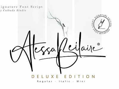 Alessa Beilaire Deluxe Edition deluxe deluxe edition deluxe font elegant font handwritten ink logo logo name modern name script script font signature signature font wedding