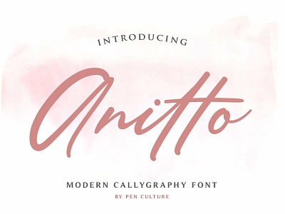 Anitto - Calligraphy Font (30%OFF) branding calligraphy calligraphy font elegant font fonts collection handwritten lettering logo logo font modern modern calligraphy modern calligraphy font script script font signature stylish typeface typography wedding