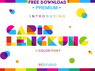 Free Premium Download - Garis Lengkung - Colorful Font branding color color font colorful colorful font cool creative decorative decorative font display font fontself geometric lettering logo overlay square typeface typography vector font