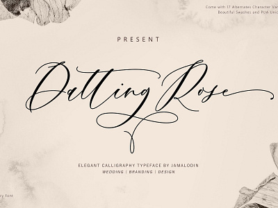 Datting Rose branding calligraphy dating rose elegant elegant calligraphy feminine font fonts collection handwritten lettering logo modern modern calligraphy rose script script font signature typeface typography wedding