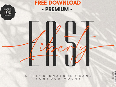 FREE Download - East Liberty | Thin Signature & Sans brand font branding duo font font duo free free download freebie logo logo font modern sans sans serif script font serif font signature signature font t shirt font thin typography