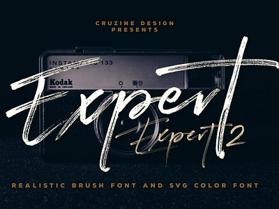 Expert Brush & SVG Font branding brush brush font calligraphy color font decorative script font hand drawn lettering logo modern modern script realistic script svg svg brush svg brush font svg color font typeface typography