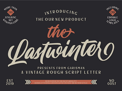 The Lastwinter - Vintage Script badge branding font lettering letters logo fonts logos old retro fonts rough rough fonts rough letter rough script script fonts typeface typography vintage vintage fonts vintage rough script vintage script