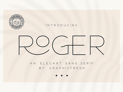 Roger - An Elegant Sans Serif branding calligraphy decorative fonts elegant elegant font elegant typeface fancy fonts font fonts collection lettering luxury fonts modern calligraphy modern fonts roge sans font sans serif sans serif font serif font typeface typography