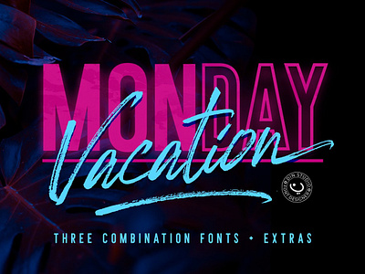 Monday Vacation + Extras branding brush font brush fonts brush script brush typeface exotic font font duo font trio handwriting fonts handwritten fonts lettering modern signature signature fonts signature script summer summer fonts summer vibes typography