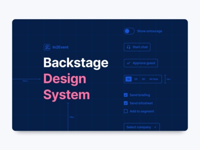 Backstage – In2Event's Design System brand book branding components design guidelines design system desktop desktop app event management event management tool events events app foundation grid platform project management saas software software as a service tailwind uber
