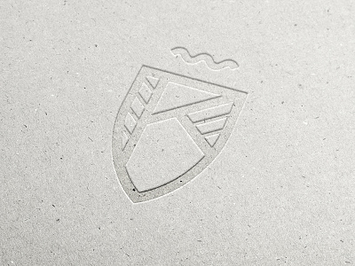 Personal logo branding cardboard clean embossed icon identity line art logo photo pressed symbol shield