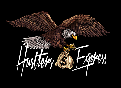 Hustters Fxpress animals app branding eagle graphic design illustration logo logos mascot vector