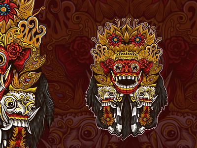 Barong Balinese balinese balinese culture balinesemask barong barongsai design graphic design illustration illustrator logo mask vector