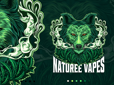 N Ature Vapes animal illustration animals brand cbd design graphic design illustration logo logo design marijuana smoke vape vector wolf wolf logo wolfgang