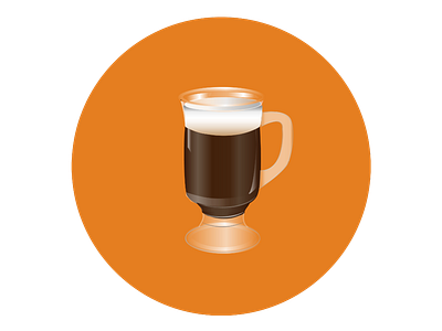 Irish Coffee Icon adobe illustrator coffee lovers first shot graphic design icon icon design illustration