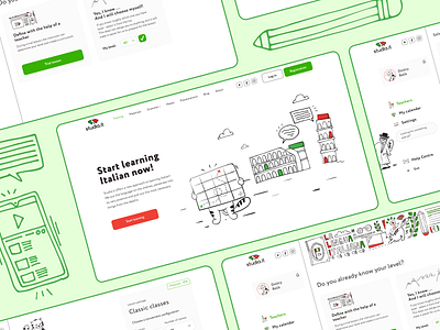 Studia.it | Italian Language online school creative design designs figma graphics illustration italian online school ui ux ux ui vector white wireframing