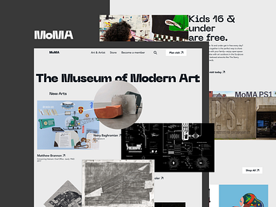 MoMA - The museum of Modern Art. app art branding creative design figma modern museum typography ui ux vector