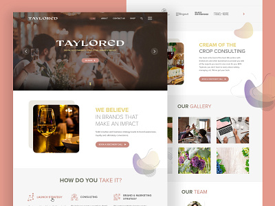 Taylored - Wine selling website agency app branding design landing page landingpage ui ux web website