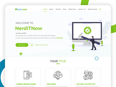 Website Ui - NerdiTNow agency design dribbble illustration landing page landingpage ui ux web website