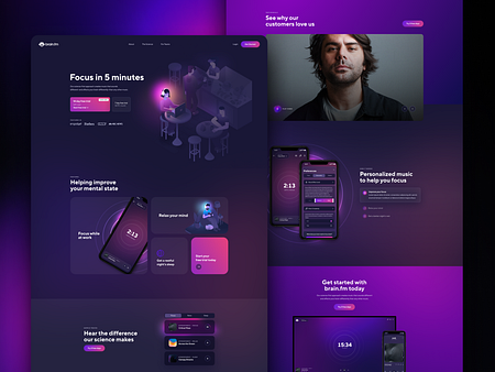 Brain.fm Landing Page by Timothy Boros for Heyo on Dribbble
