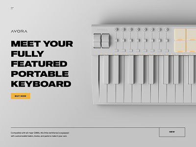 Avora Keyboard 3d app design graphic design interface keyboard landing page mobile music piano product website render rendering ui user experience ux web