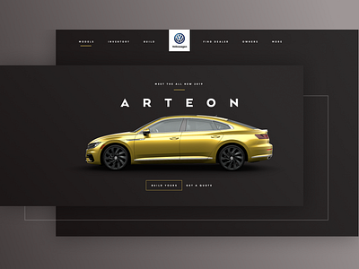 VW Arteon arteon car design header landing page ui volkswagen vw website