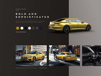 VW Arteon Gallery car design gallery landing page ui volkswagen vw website yellow