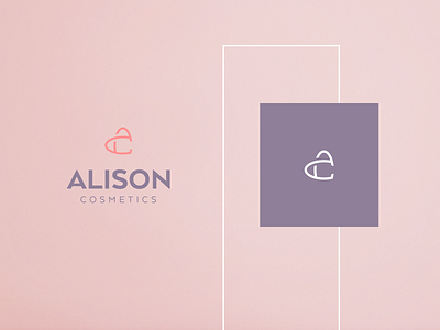 Alison Cosmetics Logo branding cosmetics design graphic heart icon logo monogram vector