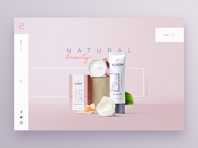 Alison Cosmetics Website Header cosmetics design graphic landing page typography ui website