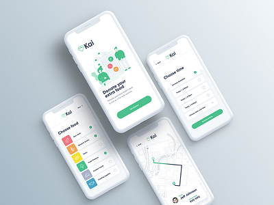 Kai App app design donation food mobile ui