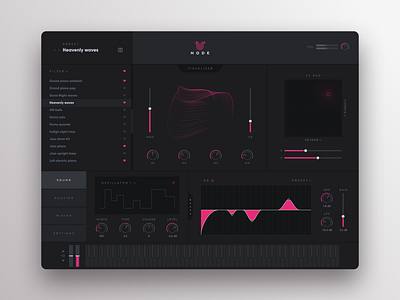 Node Music Interface app design interface music music app ui ux