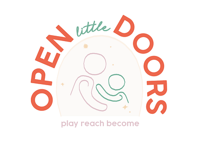 Open little doors Logo children connection door logo mother playful podcast