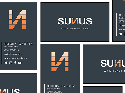 SUNUS solar energy business card clean energy minimalist modern orange simple solar sun