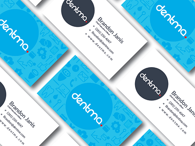 Dentma AI automatic marketing business card clean dental dentist dentma electric blue icons minimalist modern