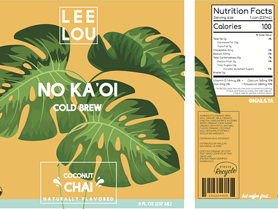 Cold Brew packaging (just for fun) chai coconut cold brew hawaii label no ka oi packaging recycle