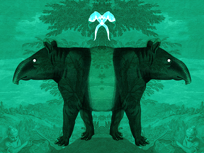 Tapir art color design gallica graphic design green illustration indesign photoshop tapir