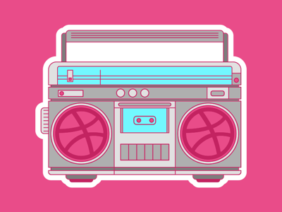 Retro Vibe boom box dribbble illustration illustrator inspiration music radio random retro sticker tunes
