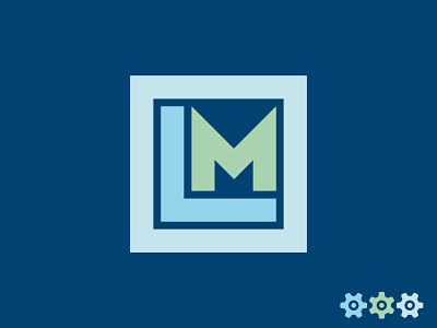 Learning Machine Logo box cog concept cube design gear geometric illustrator initial logo machine monogram