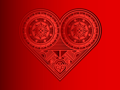 Gradient Heart fancy gradient heart illustration illustrator ornate pattern poker suit