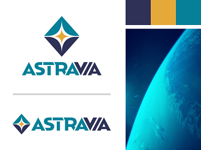Astra Via Logo brand flat graphic design idenity illustrator logo space stars wordmark