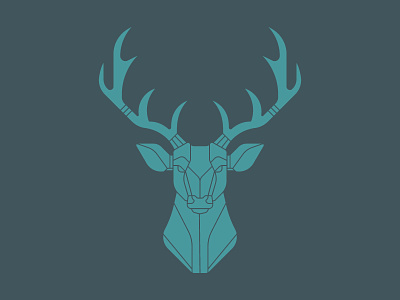 Stag's Head adobe deer design flat geometric illustration illustrator logo vector